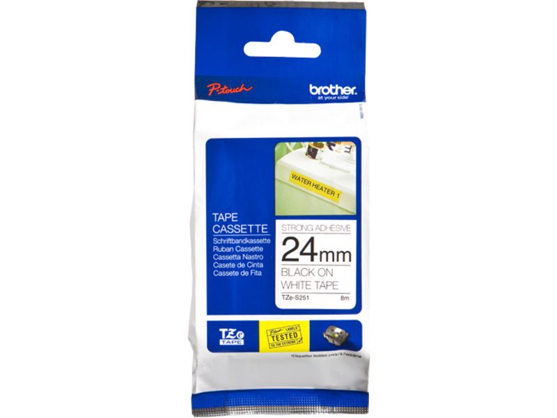 Brother TZe-S251 Tape Zwart op wit (24 mm)