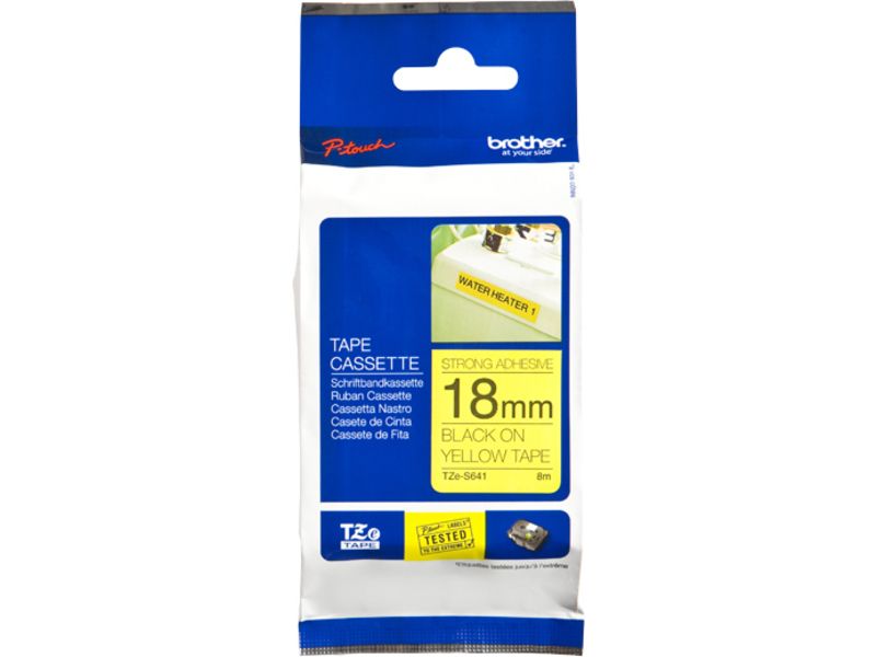 Brother TZe-S641 Tape Zwart op geel (18 mm)