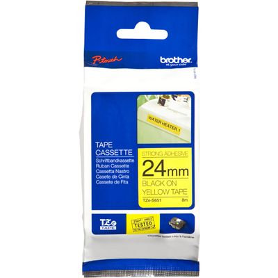 Brother TZe-S651 - (24 mm x 24 mm) - Noir sur jaune - Ruban