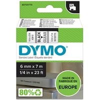 Dymo 43610 (S0720770) - (6 mm) - Noir sur transparent - Ruban