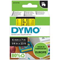 Dymo 43618 (S0720790) - (6 mm) - Noir sur jaune - Ruban