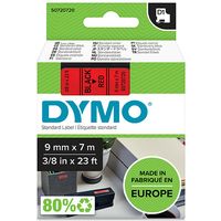 Dymo 40917 (S0720720) - (9 mm) - Noir sur rouge - Ruban