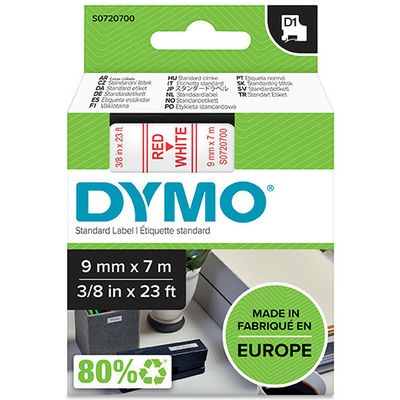 Dymo 40915 (S0720700) - (9 mm) - Rouge sur blanc - Ruban