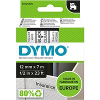 Dymo 45010 (S0720500) - (12 mm) - Noir sur transparent - Ruban