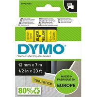 Dymo 45018 (S0720580) - (12 mm) - Noir sur jaune - Ruban