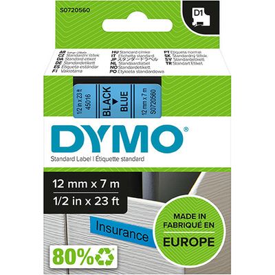 Dymo 45016 (S0720560) - (12 mm) - Noir sur bleu - Ruban