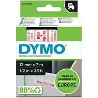 Dymo 45015 (S0720550) - (12 mm) - Rouge sur blanc - Ruban