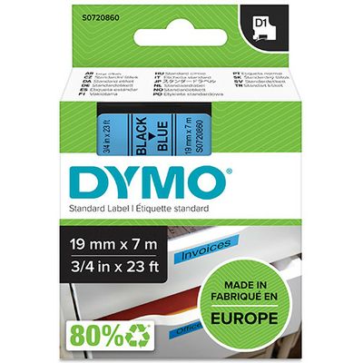 Dymo 45806 (S0720860) - (12 mm) - Bleu sur noir - Ruban