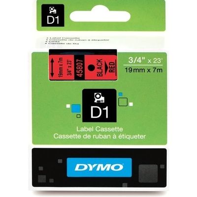 Dymo 45807 (S0720870) - (19 mm) - Noir sur rouge - Ruban