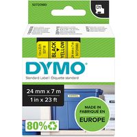 Dymo 53718 (S0720980) - (24 mm x 24 mm) - Noir sur jaune - Ruban