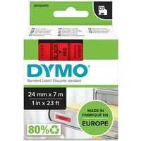 Dymo 53717 (S0720970) - (24 mm x 24 mm) - Noir sur rouge - Ruban