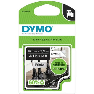 Dymo 16958 (S0718050) - (19 mm) - Noir sur blanc - Ruban