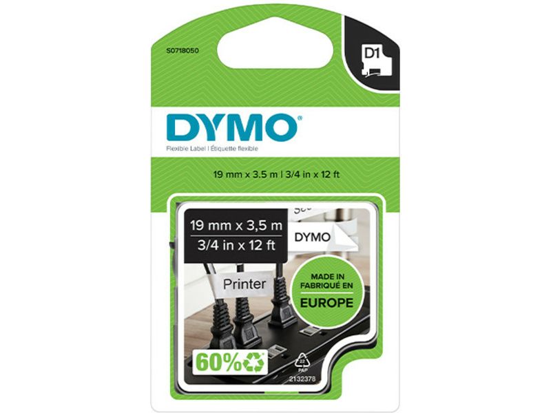 Dymo 16958 (S0718050) Tape Zwart op wit (19 mm)
