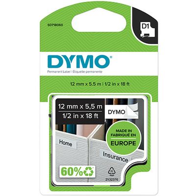 Dymo 16959 (S0718060) - (12 mm) - Noir sur blanc - Ruban