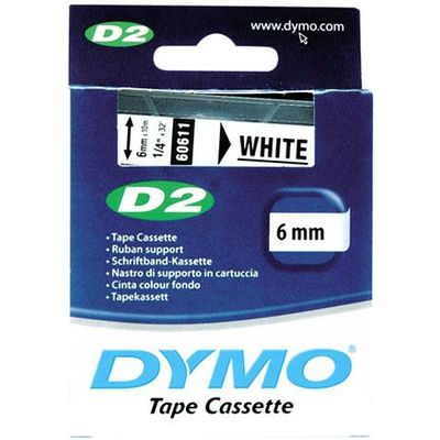Dymo 60611 (S0721030) - (6 mm) - Noir sur blanc - Ruban