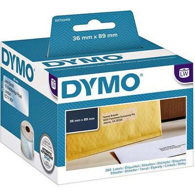 Dymo 99013 (S0722410) - (36 mm x 89 mm) - Noir sur transparent - Étiquette