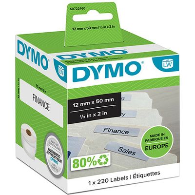 Dymo 99017 (S0722460) - (12 mm x 50 mm) - Noir sur blanc - Étiquette