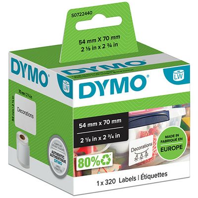 Dymo 99015 (S0722440) - (54 mm x 70 mm) - Noir sur blanc - Étiquette
