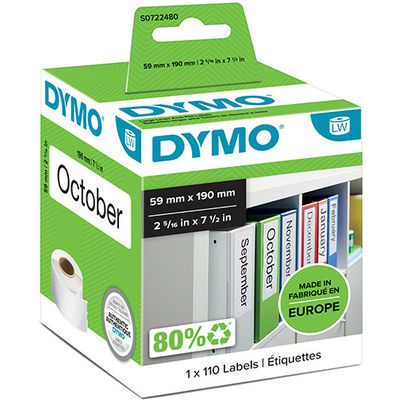 Dymo 99019 (S0722480) - (59 mm x 190 mm) - Noir sur blanc - Étiquette