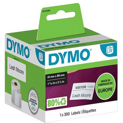 Dymo 11356 (S0722560) - (41 mm x 89 mm) - Noir sur blanc - Étiquette