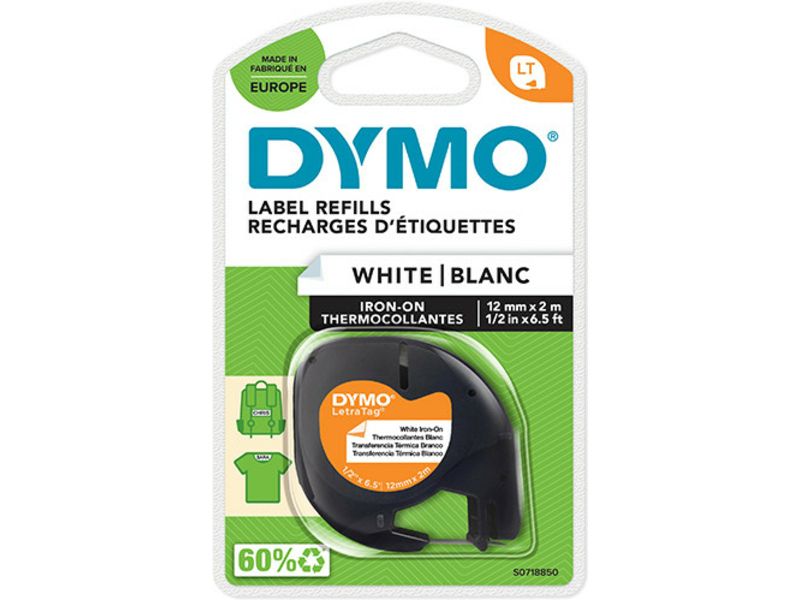 Dymo 18769 (S0718850) Tape Zwart op wit (12 mm)