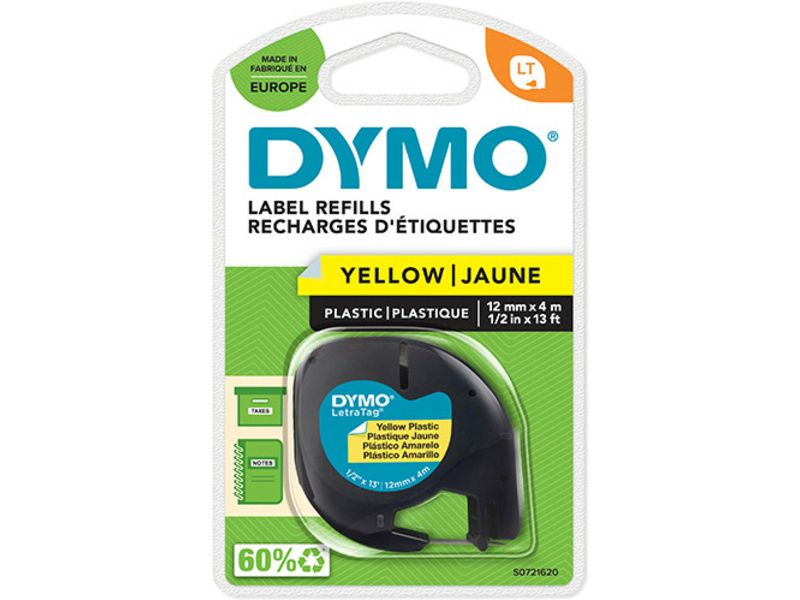 Dymo 91202 (S0721620) Tape Zwart op geel (12 mm)