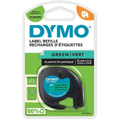 Dymo 91204 (S0721640) - (12 mm) - Noir sur vert - Ruban
