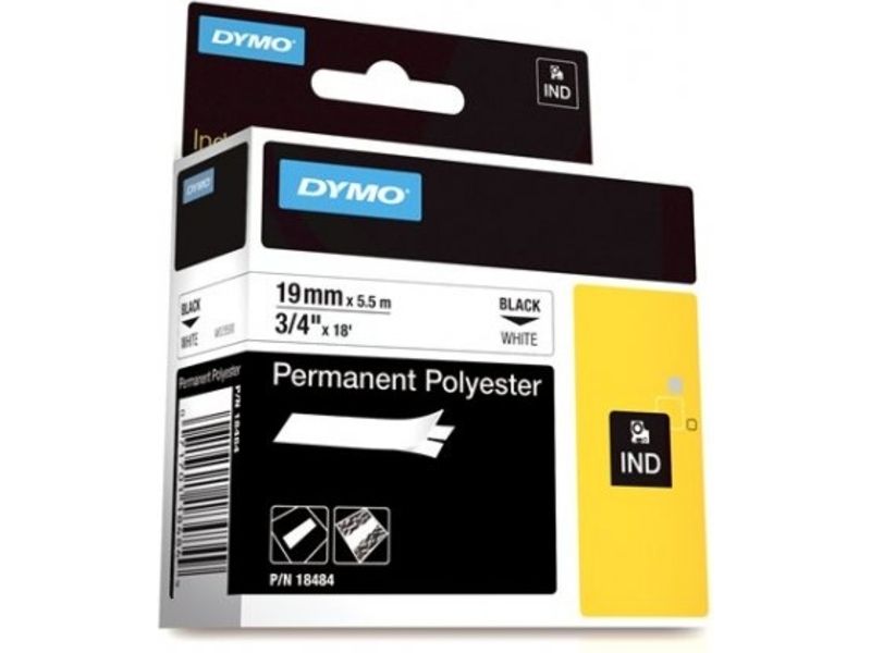 Dymo 18484 (S0718220) Tape Zwart op wit (19 mm)
