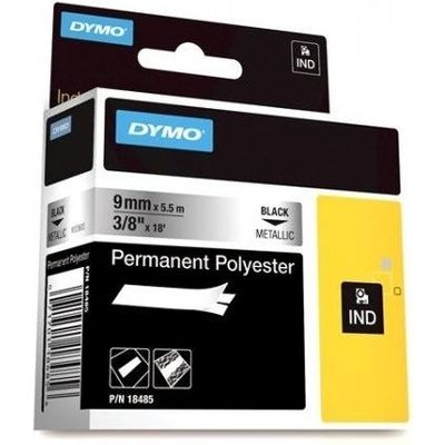 Dymo 18485 (S0718170) - (9 mm) - Noir sur métallique - Ruban