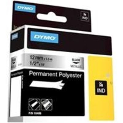 Dymo 18486 (S0718180) - (12 mm) - Noir sur métallique - Ruban