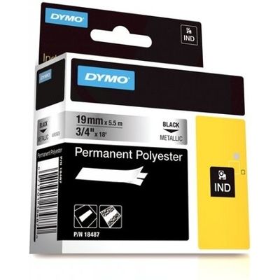 Dymo 18487 (S0718200) - (19 mm) - Noir sur métallique - Ruban