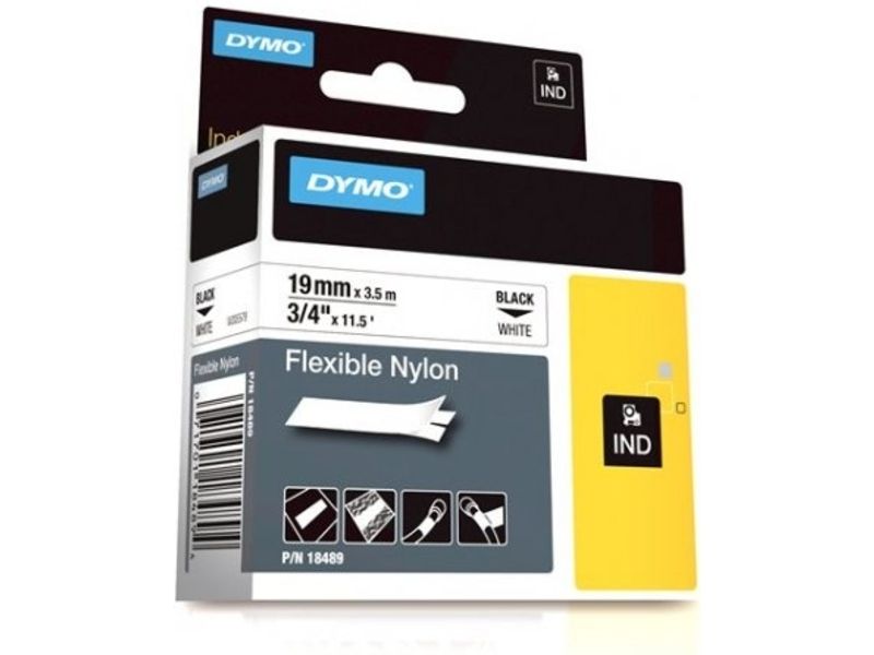 Dymo 18489 (S0718120) Tape Zwart op wit (19 mm)