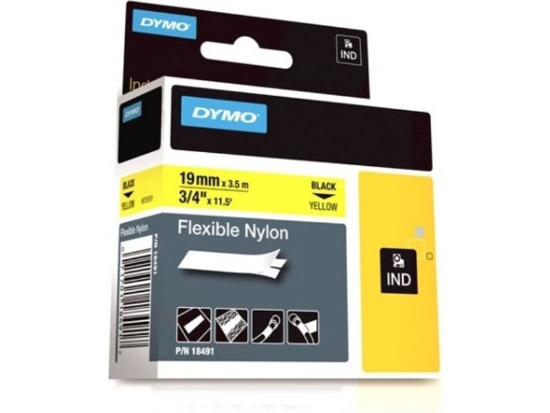 Dymo 18491 (S0718090) Tape Zwart op geel (19 mm)