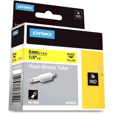 Dymo 18052 (S0718270) - (6 mm) - Noir sur jaune - Ruban