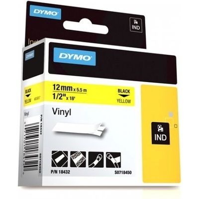 Dymo 18432 (S0718450) - (12 mm) - Noir sur jaune - Ruban