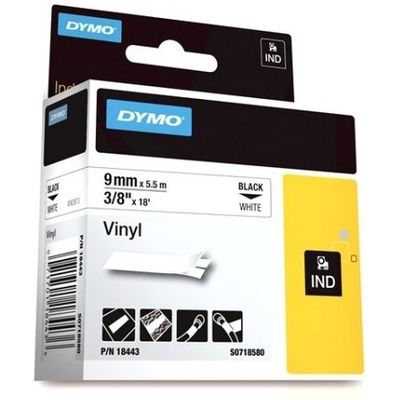 Dymo 18443 (S0718580) - (9 mm) - Noir sur blanc - Ruban