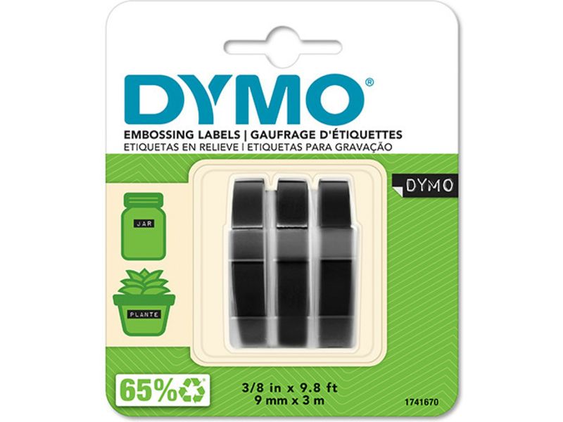 Dymo S0847730 Tape Wit op zwart (9 mm)