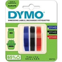 Dymo S0847750 - (9 mm) - Blanc sur noir/rouge/bleu - Ruban