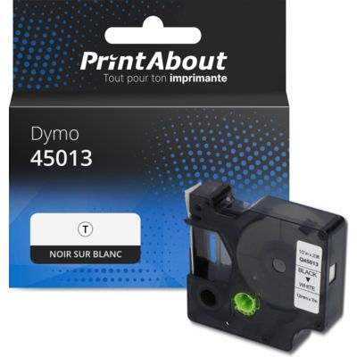 Ruban compatible Dymo 45013 (S0720530) - (12 mm) - Noir sur blanc