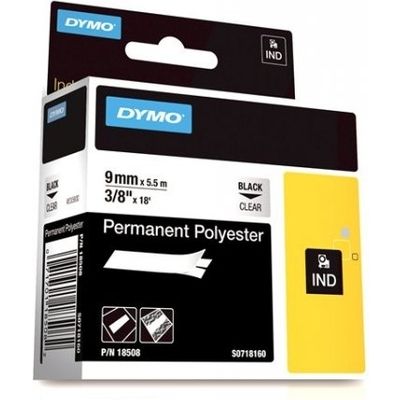 Dymo 18508 (S0718160) - (9 mm) - Noir sur transparent - Ruban