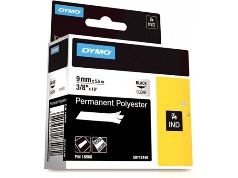 DYMO RhinoPRO Clear Polyester - Polyester - adhésif permanent - transparent - rouleau (0,9 cm x 5,5 m) 1 cassette(s) ruban - pour Rhino 4200, 6000, 6000 Hard Case Kit