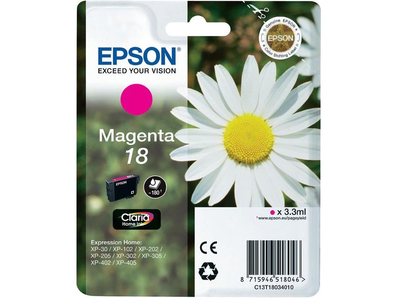 Epson 18 (C13T18034012) Inktcartridge Magenta