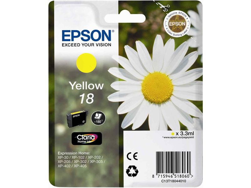 Epson 18 (C13T18044012) Inktcartridge Geel