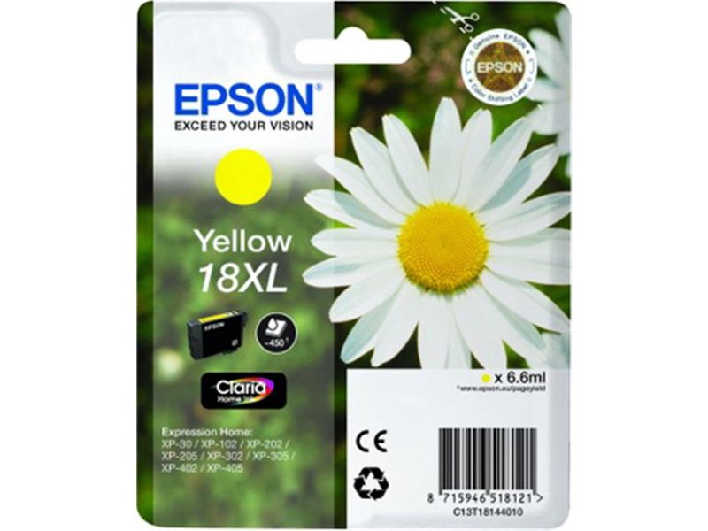 Epson 18XL (C13T18144012) Inktcartridge Geel Hoge capaciteit
