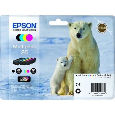 Epson 26 (C13T26164012) - 4 couleurs - Cartouche d'encre - Multipack