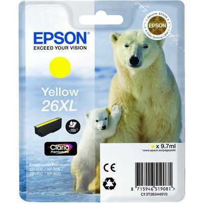 Epson 26XL (C13T26344012) - Jaune - Cartouche d'encre - Grande capacité