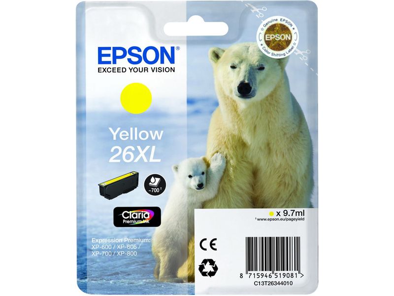 Epson 26XL (C13T26344012) Inktcartridge Geel Hoge capaciteit