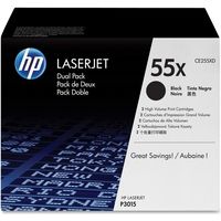 Toner HP 55X (CE255XD) noir haute capacité 2x - Multipack