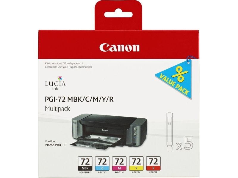 Canon PGI-72MBK/C/M/Y/R - 5 couleurs - Cartouche d'encre - Multipack