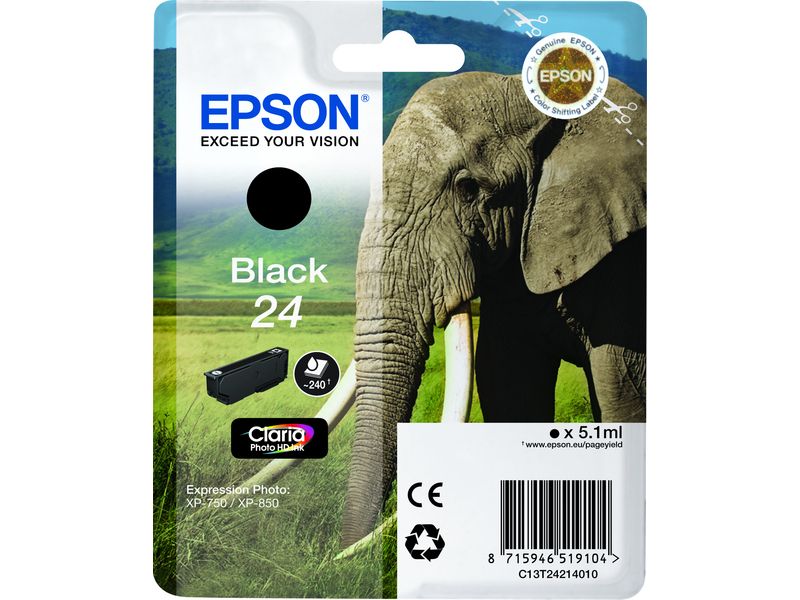 Epson 24 (C13T24214012) Inktcartridge Zwart